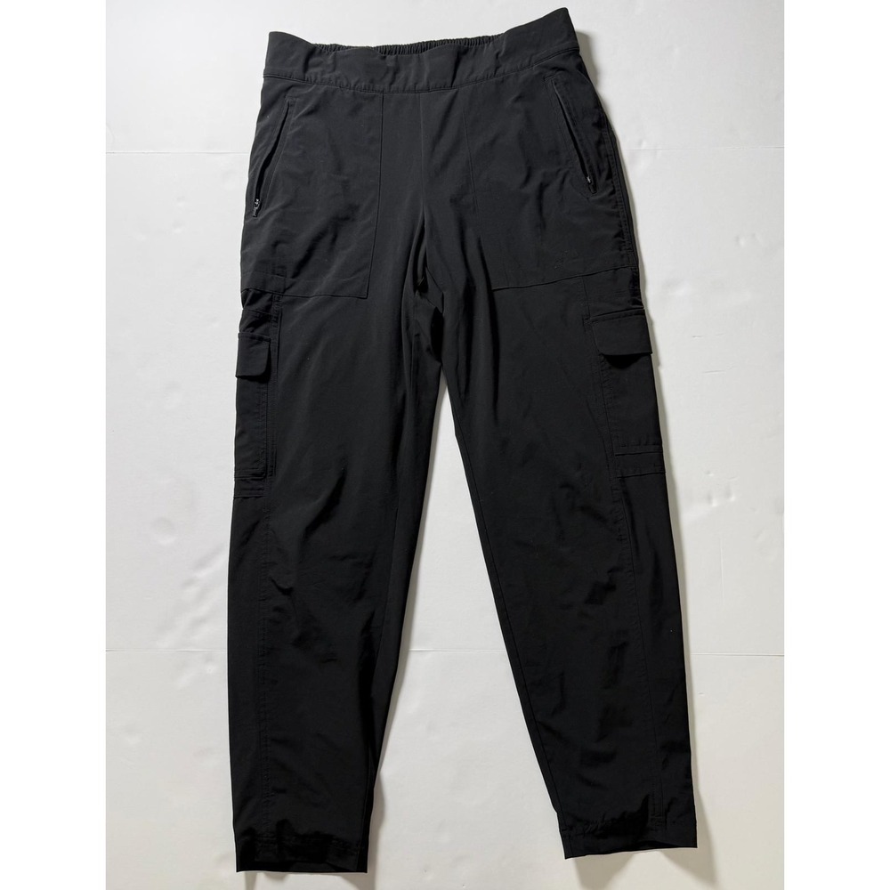 Athleta Chelsea Cargo Lined Pant Black Fleece Lined Tapered Leg Womens 10
